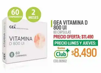 Cruz Verde Gea vitamina d 800 ui 60 comprimidos oferta