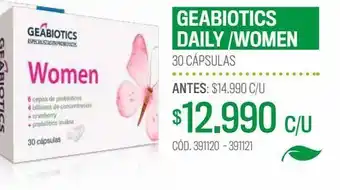 Cruz Verde Geabiotics women suplemento alimentario 6 cepas + cranberry probióticos 30 cápsulas oferta