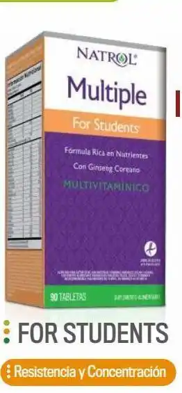 Cruz Verde Natrol multiple for students 90 comprimidos oferta
