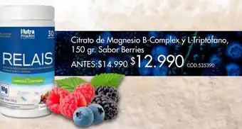 Cruz Verde Relais citrato de  magnesio b-complex 150g oferta