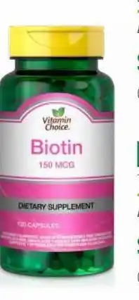 Cruz Verde Vitamin choice biotina 150 mcg 120 cápsulas oferta
