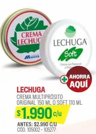 Cruz Verde Lechuga cr.150ml. oferta