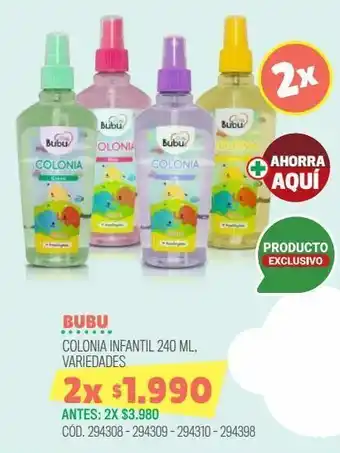 Cruz Verde Bubu colonia pink 240ml oferta