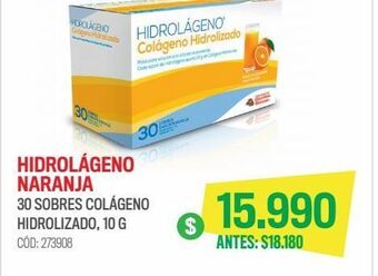 Cruz Verde Hidrolágeno colágeno hidrolizado 30 sobres sabor naranja oferta