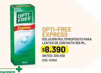 Cruz Verde Opti-free express solución desinfectante multiproposito 355 ml oferta