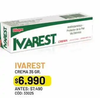 Cruz Verde Ivarest calamina 2 gr crema tópica 35 gr oferta