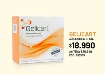 Cruz Verde Gelicart colageno hidrolizado 100% 10 gr 30 sobres oferta