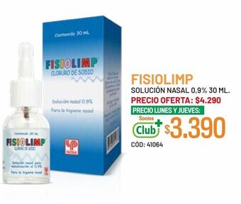 Cruz Verde Fisiolimp cloruro de sodio 0,9% solución nasal 30 ml oferta