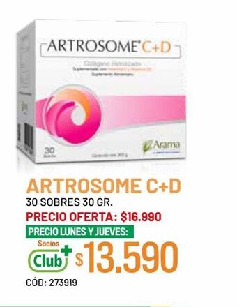 Cruz Verde Artrosome c+d colageno hidrolizado 30 sobres oferta