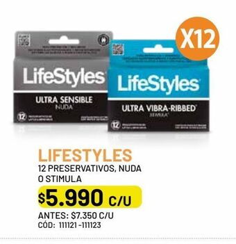 Cruz Verde Lifestyles ultra sensible nuda 12 preservativos oferta