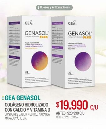 Cruz Verde Gea genasol flex colageno hidrolizado naranja 30 sobres oferta