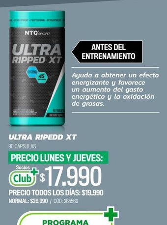 Cruz Verde Ultra ripped xt 90 cápsulas oferta