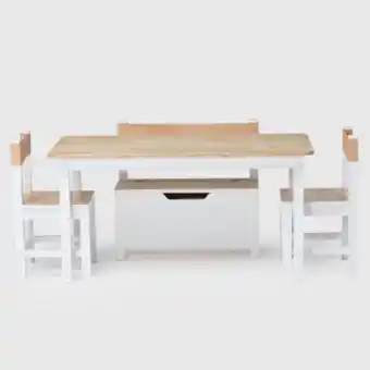 Falabella Set mesa infantil 2 pisos 1 baul kids oferta