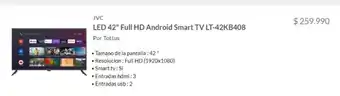 Tottus JVC LED 42" Full HD Android Smart TV LT-42KB408 oferta