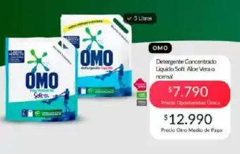Tottus Omo Detergente Concentrado Liquido Soft Aloe Vera o normal oferta