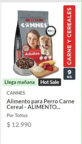 Tottus Cannes Alimento para perro Carne Cereal - Alimento oferta