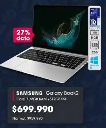 Abcdin Samsung Galaxy Book 2 Core i7 8 GB ram 512 GB SSD oferta
