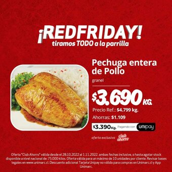 Unimarc Pechuga entera de Pollo oferta