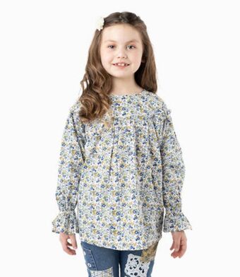 Limonada Blusa popelín floreada niña 100% algodón crudo limonada oferta