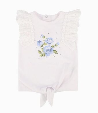 Limonada Polera popelín bebé niña blanco oferta