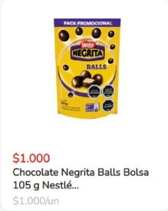 Super Bodega a Cuenta Nestle Chocolate Negrita Balls Bolsa 105g oferta