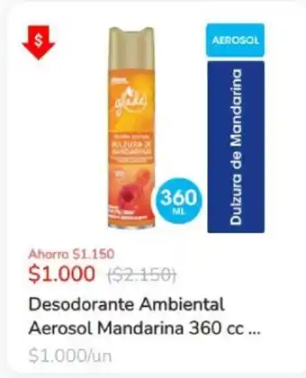 Super Bodega a Cuenta Glade Desodorante Ambiental Aerosol Mandarina oferta