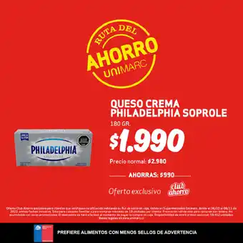 Unimarc Soprole Queso Crema Philadelphia 180gr oferta