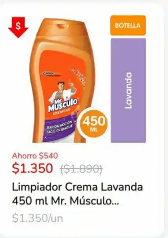 Super Bodega a Cuenta Mr. Musculo Limpiador Crema Lavanda 450 ml oferta