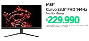 PC Factory MSI Curvo 23,6" FHD 144Hz oferta
