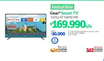 PC Factory Gear Smart TV 4320LS 43" Full HD WiFi oferta