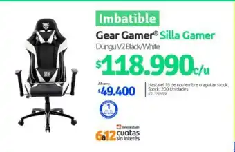 PC Factory Gear Gamer Silla Gamer Dungu V2 Black / White oferta