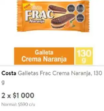 Lider Costa Galletas Frac Crema Naranja 2x130g oferta