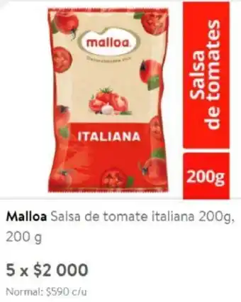 Lider Malloa Salsa de Tomate Italiana 5x200g oferta