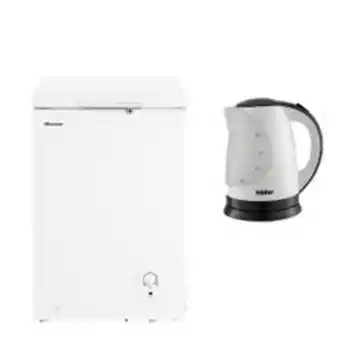 Abcdin Freezer hisense frío directo 95 litros fc-12dd + hervidor eléctrico hamburgo 2 litros oferta