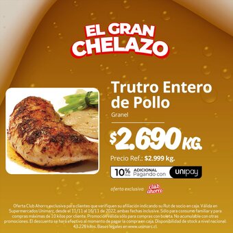 Unimarc Trutro Entero de Pollo oferta
