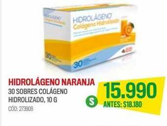 Cruz Verde Hidrolágeno colágeno hidrolizado 30 sobres sabor naranja oferta