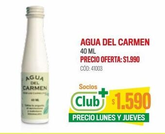 Cruz Verde Agua del carmen melisa 0,113% mg gotas 40 ml oferta