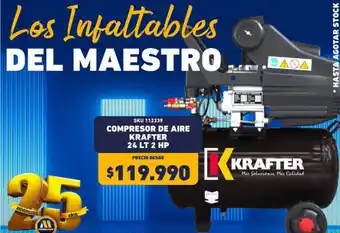 Construmart Krafter Compresor de Aire 24Lt 2HP oferta