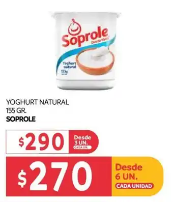 Yoghurt Natural 6 un. x 155g Soprole
