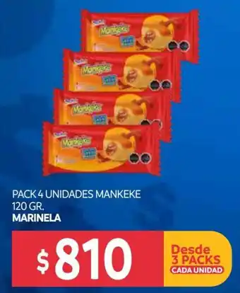 Central Mayorista Pack 4 unidades Mankeke 120g Marinela oferta
