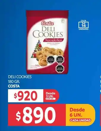 Central Mayorista Deli Cookies 6 un. x 180g Costa oferta