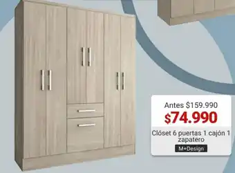 Easy M+ Design Closet 6 puertas 1 cajon 1 zapatero oferta