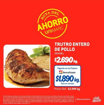 Unimarc Trutro Entero De Pollo Granel oferta