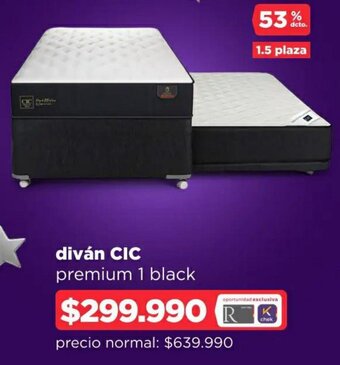 Ripley CIC divan premium 1 black oferta