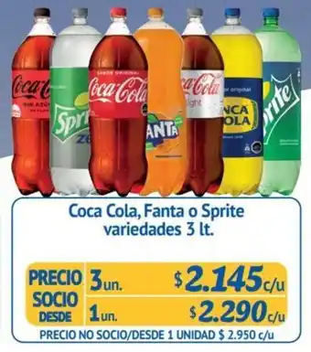 Alvi Coca Cola, Fanta o Sprite variedades 3 lt oferta