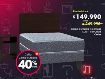 Easy Celta Cama Europea 1.5 plazas Aura + Set Cadiz oferta