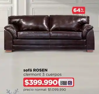 Ripley Rosen Sofa clermont 3 cuerpos oferta