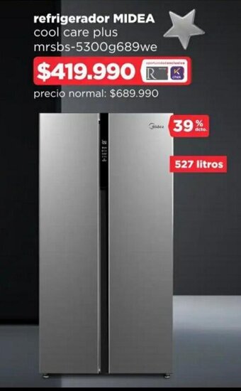 Ripley Midea refrigerador cool care plus oferta