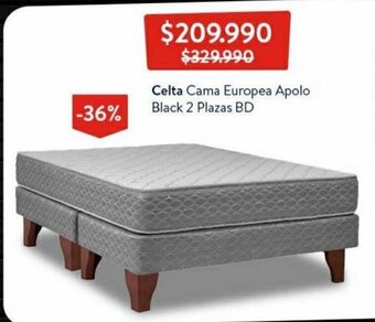 Lider Celta Cama Europea Apolo Black 2 Plazas BD oferta