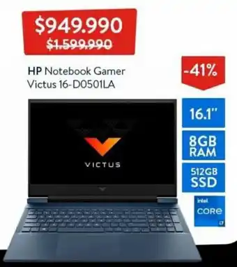 Lider Hp Notebook Gamer Victus 16-D0501LA oferta